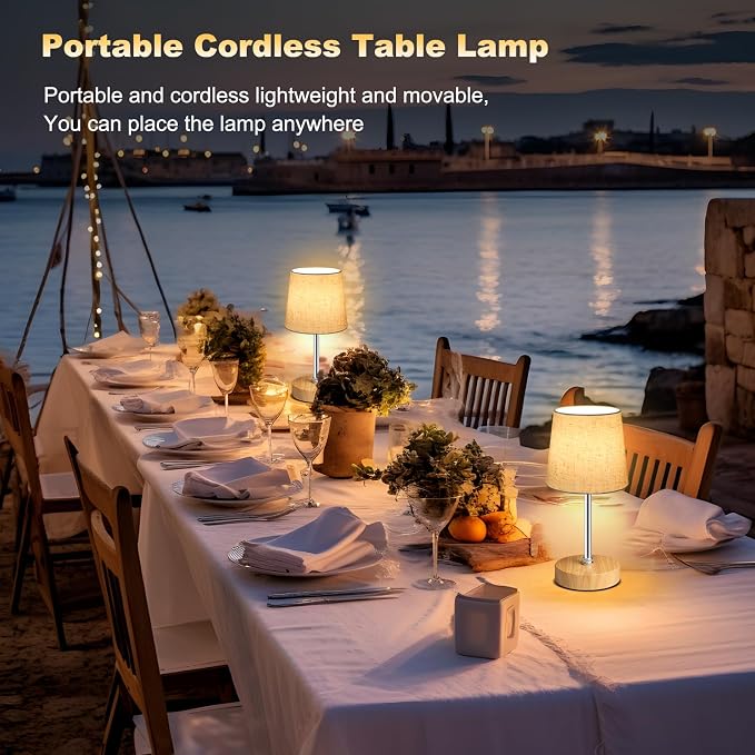 Wowag Small Cordless Table Lamp, 5000mAh Rechargeable Battery Operated Desk Lamp - Image 8