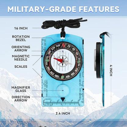 Compass Hiking Survival, Wilderness Survival Compass - Image 3