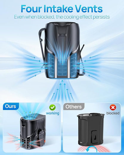 Portable Personal Waist Fan& Neck Fan, 14000RPM Brushless Motor, 40H Runtime - Image 5