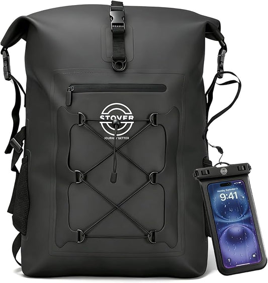 STOVER 5/10/25/30/40/55L Waterproof Dry Bag- Roll-Top Backpack w/Phone Case- by STOVER