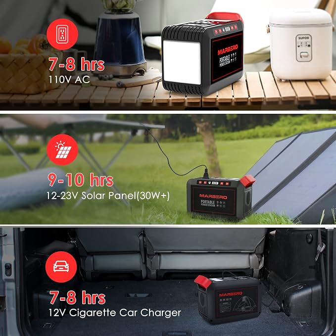 MARBERO 200W Portable Power Station 148Wh Camping Solar Generator Laptop Power - Image 4