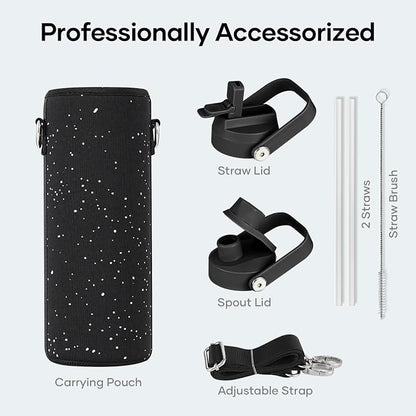 BUZIO 24 oz Insulated Water Bottle, Stainless Steel Wide Mouth Water Flask - Image 6