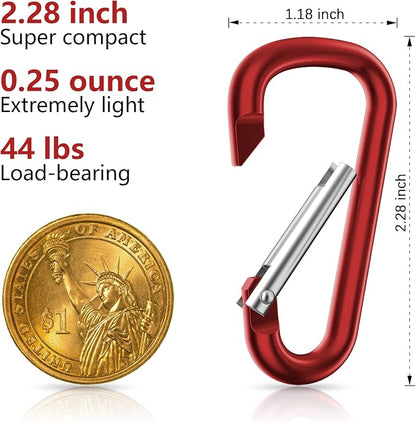 sprookber 2.28" Small Carabiner Clip Keychain, D Ring Caribeaner Clip, Key Clip - Image 2