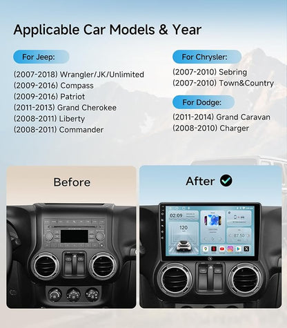 Car Radio Stereo Upgrade for Jeep Wrangler JK Compass Grand Cherokee Dodge Ram - Image 2