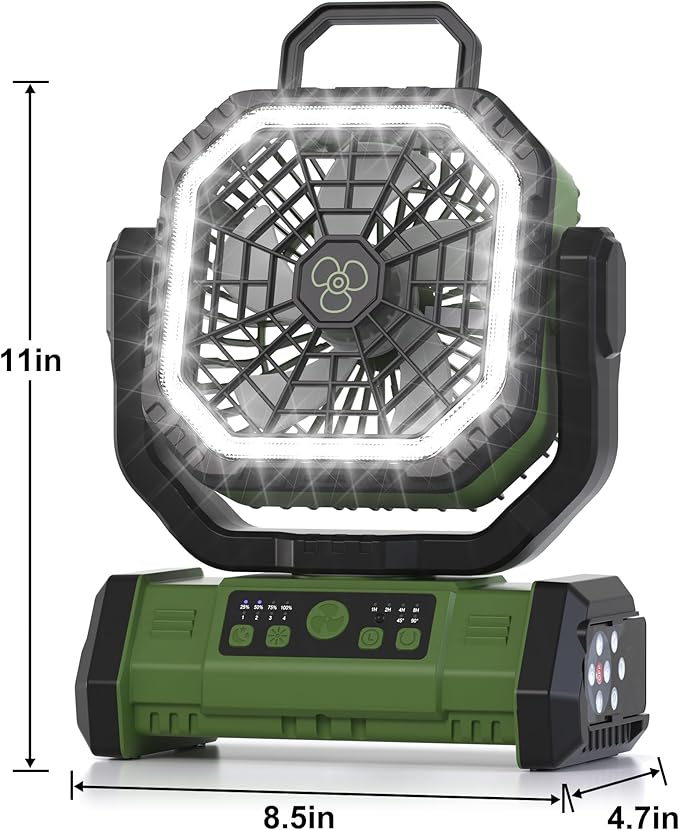 Honesorn Portable Rechargeable Fan 20000mAh, Camping Fan - Image 9