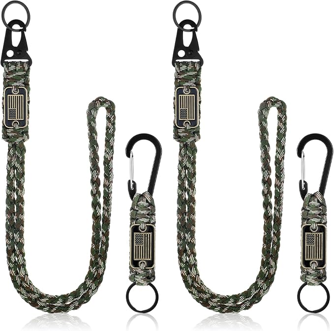 Frienda 2 Set Heavy Duty Paracord Lanyard Necklace Whistles Strap Braided 550 by Frienda