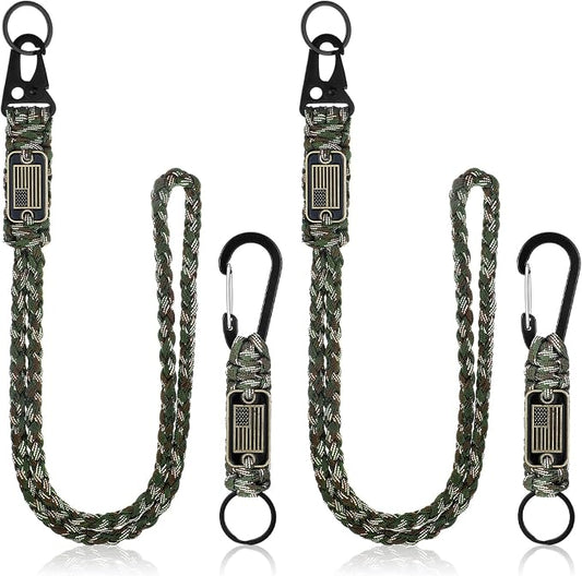 Frienda 2 Set Heavy Duty Paracord Lanyard Necklace Whistles Strap Braided 550 by Frienda