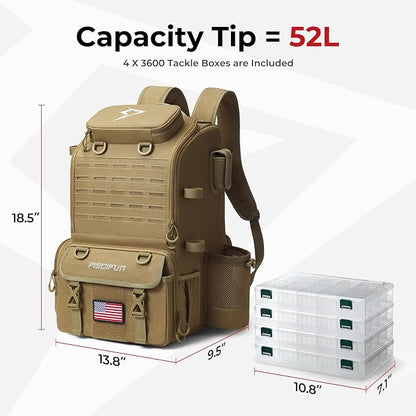 Piscifun 52L Fishing Tackle Backpack - Image 6