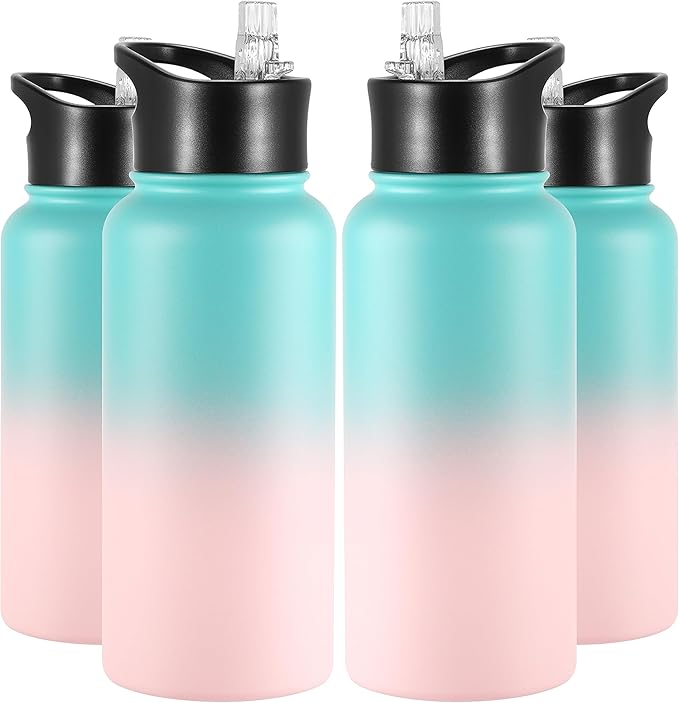 VEGOND 32 oz Insulated Water Bottle Bulk Stainless Steel Metal Water Bottles by VEGOND