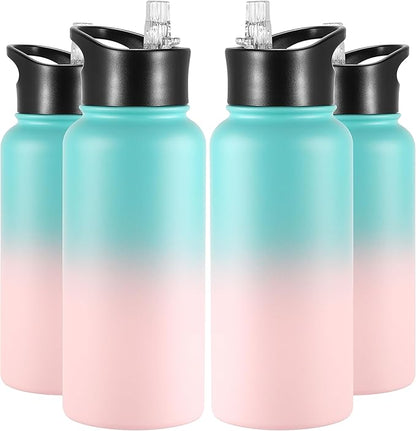 VEGOND 32 oz Insulated Water Bottle Bulk Stainless Steel Metal Water Bottles by VEGOND