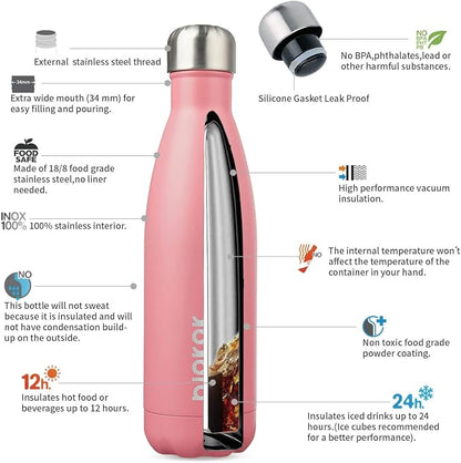 BJPKPK 17oz Insulated Stainless Steel Water Bottles, Sports Water Bottles Keep - Image 3