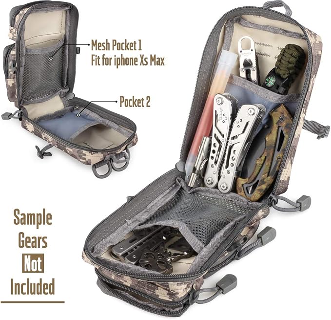 LIVANS Tactical Molle Utility Pouch, EDC Tool Pouch Tactical Phone Pouches Mini - Image 3