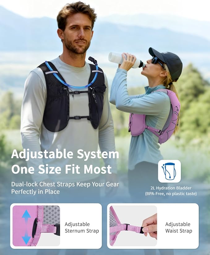 ECOHUB Running Hydration Vest Backpack, Lightweight Hydration Pack Bag Daypack - Image 5