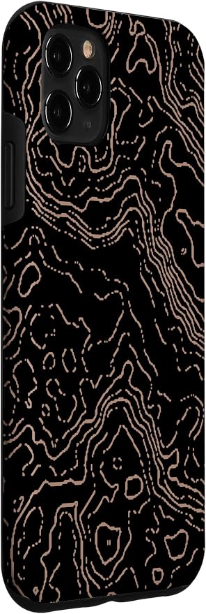 Topography Black & Brown Abstract Pattern Topographic Map Case - Image 3