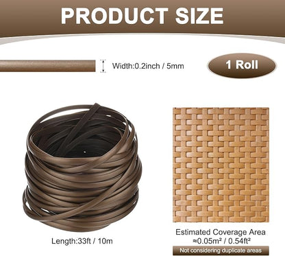 M METERXITY 1-Pack Wicker Repair Kit, 5mm x 33ft/10m Plastic Flat Rattan - Image 3
