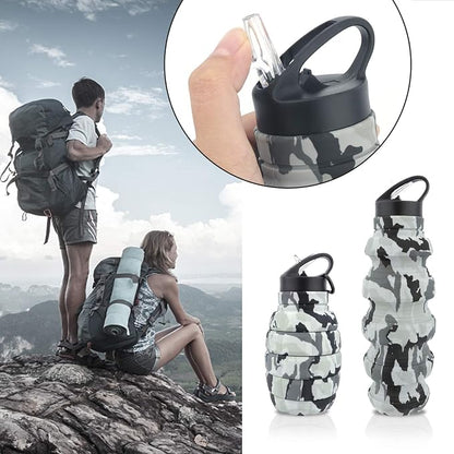 QiCheng&LYS Collapsible Water Bottle – Reuseable BPA Free Silicone Travel Water - Image 3