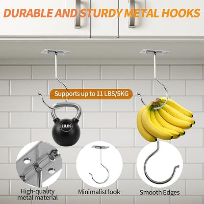 2PCS Banana Hook Under Cabinet, Adhesive Bananas Hanger - Image 6