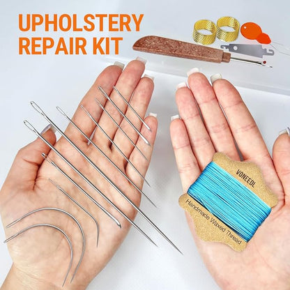 VONEEDL Upholstery Repair Kit: Waxed Sewing Thread & Heavy Duty Needles - Image 2