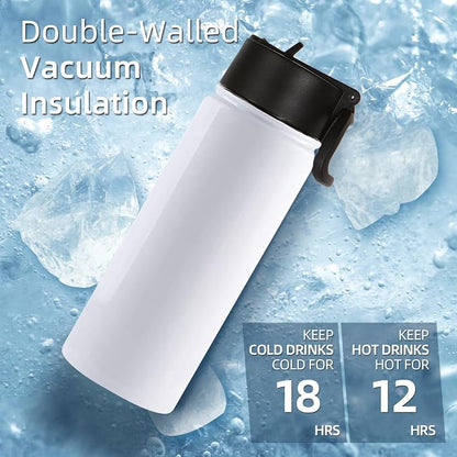Volhoply 18oz Insulated Water Bottle Bulk 8 Pack, Kids Stainless Steel Water - Image 3