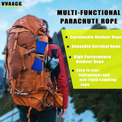 VVAAGG 1000 Blue Paracord Rope, 50ft 12 Strand Parachute Cord - Image 5