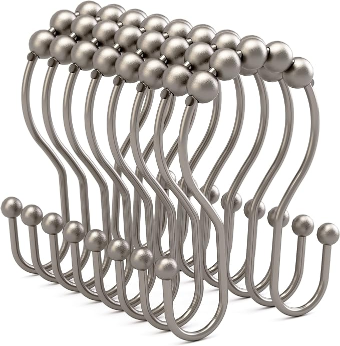 Bathway Shower Curtain Hooks Rust Proof Shower Curtain Rings, Smooth Glide by Bathway