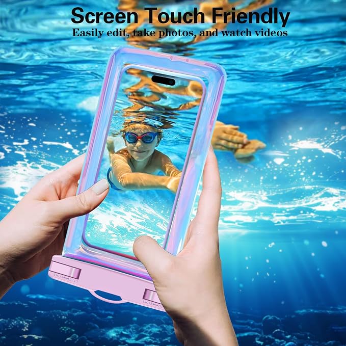 Up to 8.3" 4 Pack Iridescence Universal Waterproof Phone Pouch, Large Phone - Image 7