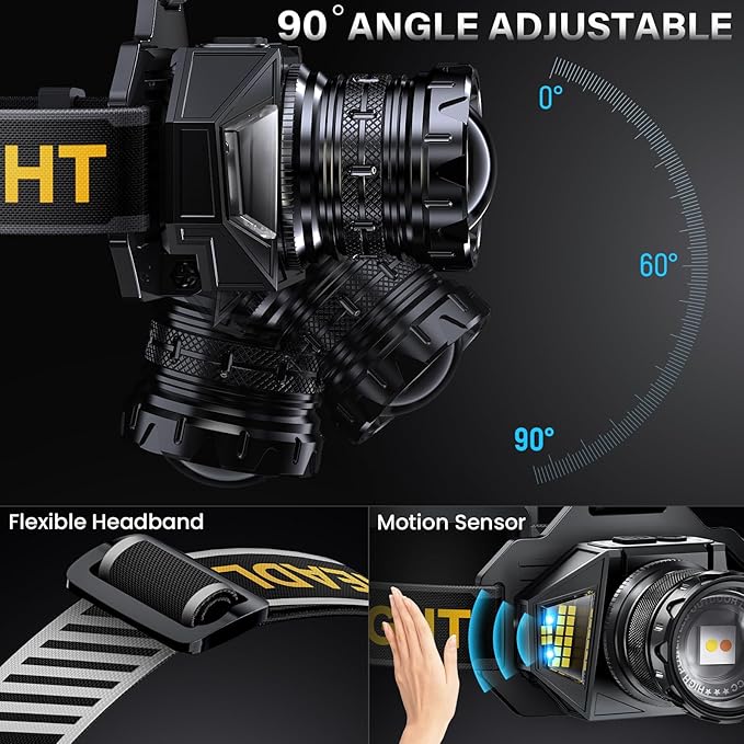 AKNEAR Rechargeable LED Headlamp, 2980 High Lumens Head Lamp - Image 6