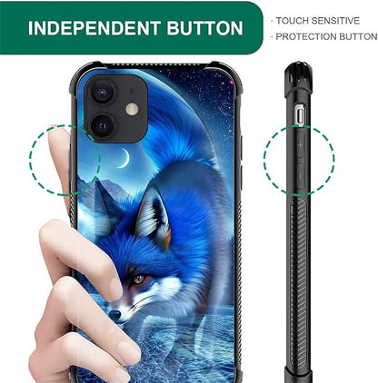 for iPhone 11 Case, Snowy Mountain Fox Lake Pattern Graphic Design Girl Boy - Image 4
