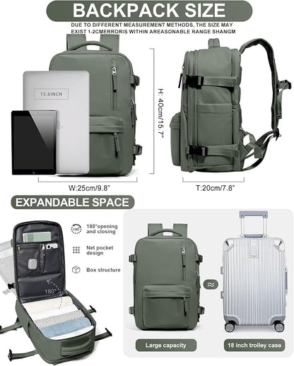 WONHOX Large Travel Backpack Carry on Flight Approved Laptop Work Business - Image 3