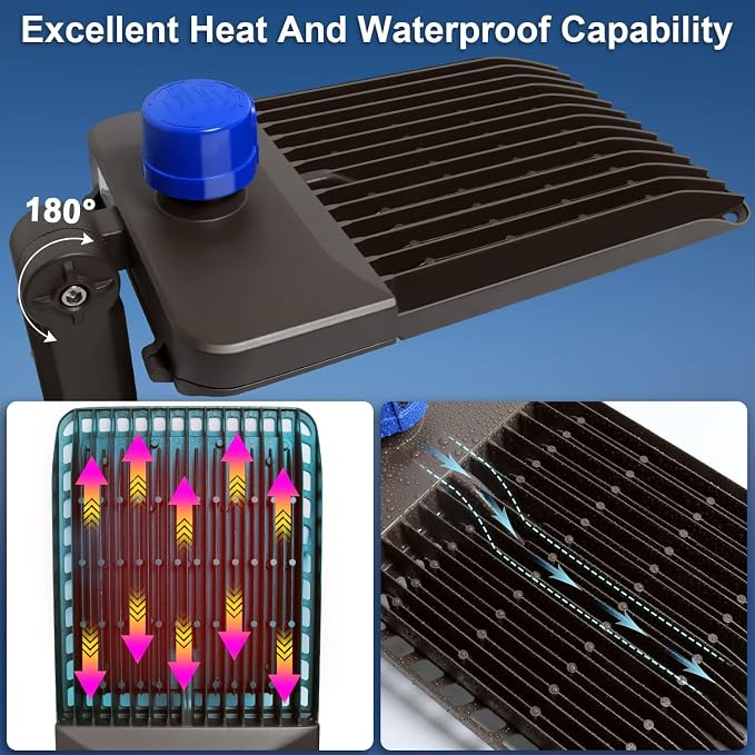 300W LED Parking Lot Light Outdoor 45000LM Bright Dusk to Dawn FloodLights - Image 2