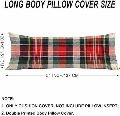 Plaid Decorative Body Pillowcase 20"X54", Scottish Tartan Buffalo Plaid Outdoor - Image 6