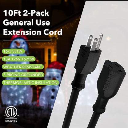 BN-LINK 10ft Indoor Outdoor Extension Cord 16/3 SJTW, Weather Resistant & Flame - Image 8