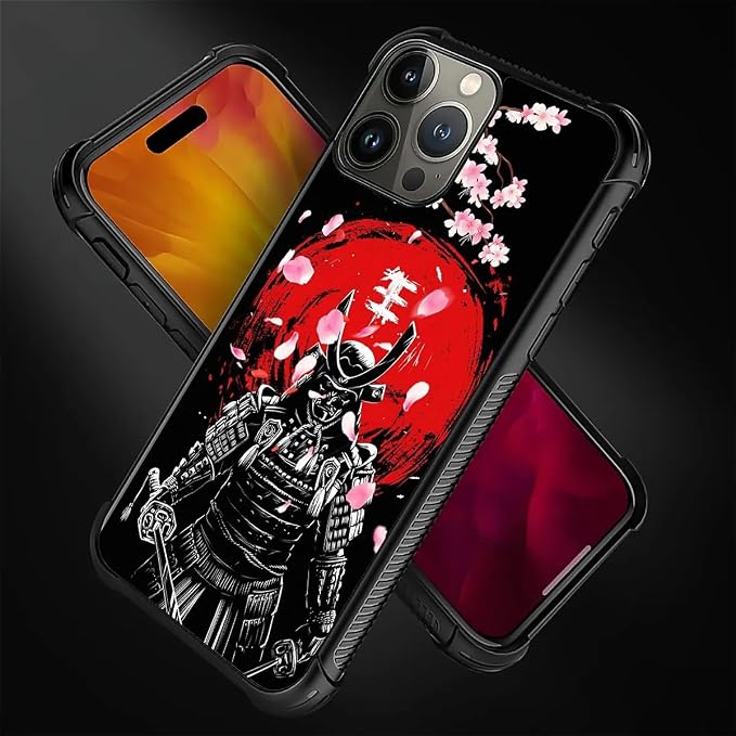 for iPhone 16 Pro Max Case, Sakura Japanese Samurai Pattern Graphic Design Girl - Image 4