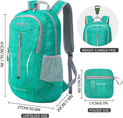 ZOMAKE 25L Ultra Lightweight Packable Backpack, Foldable Hiking Backpacks Water - Image 2