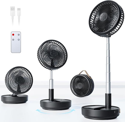 Portable Oscillating Travel Fan, 10400mAh Battery Operated Rechargeable USB by Primelove