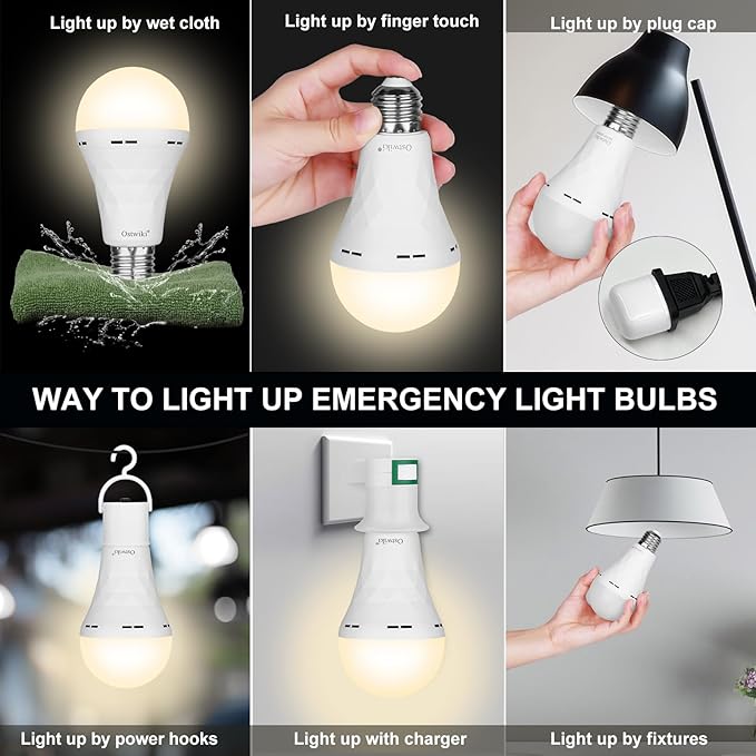 Ostwiki 10 Pack Rechargeable Light Bulbs, Emergency Light Bulbs - Image 4