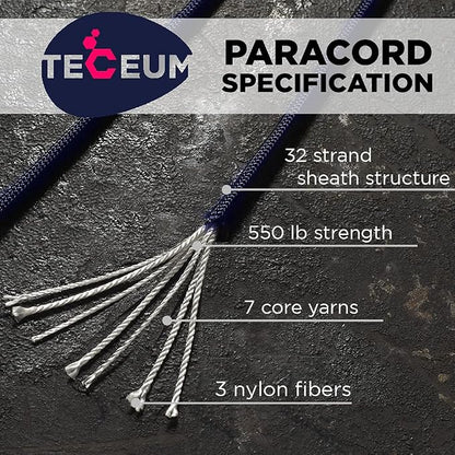 TECEUM 5/32" Paracord Rope 1000 – 1000ft / 200ft / 100ft / 50ft – Tactical - Image 2