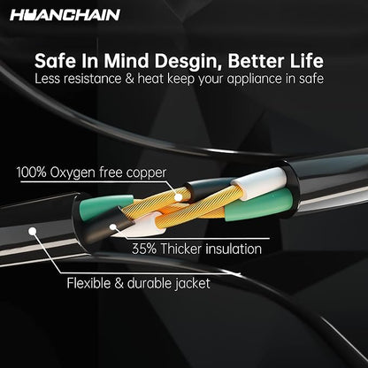 HUANCHAIN Indoor Outdoor Black Extension Cord 75 Ft 2 Pack Waterproof, 16/3 - Image 3