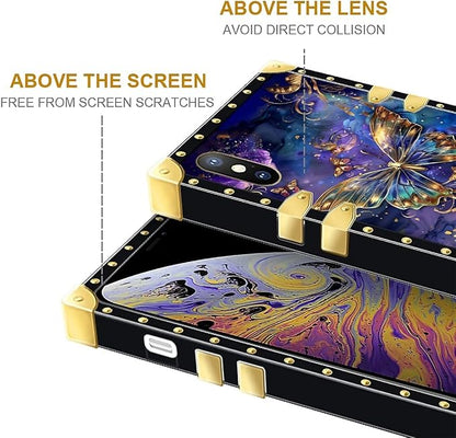 Compatible with iPhone Xs Max Case, Glistening Golden Butterfly Vibrant Purple - Image 7