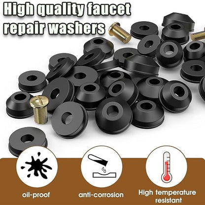 48 PCS Faucet Washer Assortment Kit Outdoor Faucet Repair Kit - Image 3