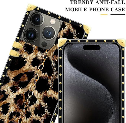 Compatible with iPhone 16 Pro Max Case, Seamless Gold Chain Leopard Luxury - Image 4