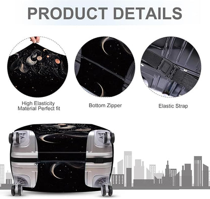 ANNA QUEEN Celestial Galaxy Luggage Cover, Moon & Stars Suitcase Protector - Image 3