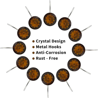 MitoVilla Dark Brown Shower Curtain Hooks Rings, Metal Shower Hooks - Image 4
