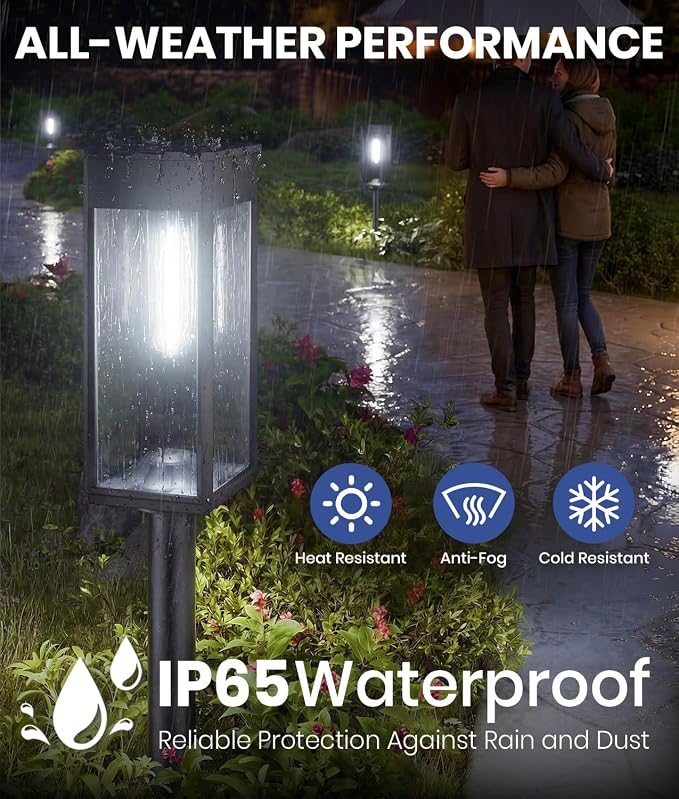 NEWMESSI Solar Pathway Lights for Outside, 4 Pack Garden Light Outdoor - Image 4