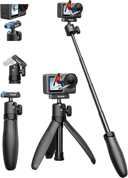 TELESIN 40cm/15.7'' Mini Selfie Stick Tripod, Magnetic Quick Release Selfie by telesin