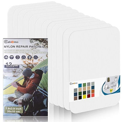 Cahomo 7.9x3.9 inch 12 PCS Nylon Repair Patch Nylon Repair Tape Self Adhesive by Cahomo