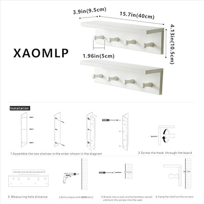 Entrance Coat Rack ，Coat Hooks, Wall-Mounted Wooden Hook Rack, Wall-Mounted - Image 5