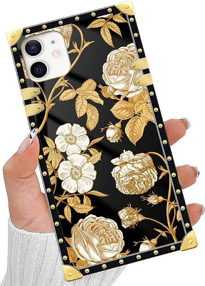 Compatible with iPhone 11 Case, Blooming Rose Golden Flower Luxury Golden - Image 5