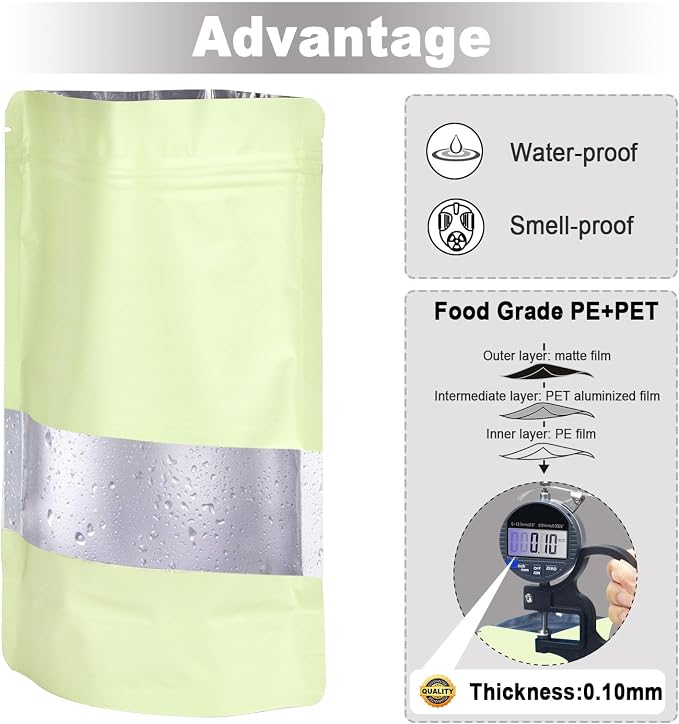 5.9"x8.6" 120pcs Mylar Bags for Food Storage, Smell Proof Bag - Image 5