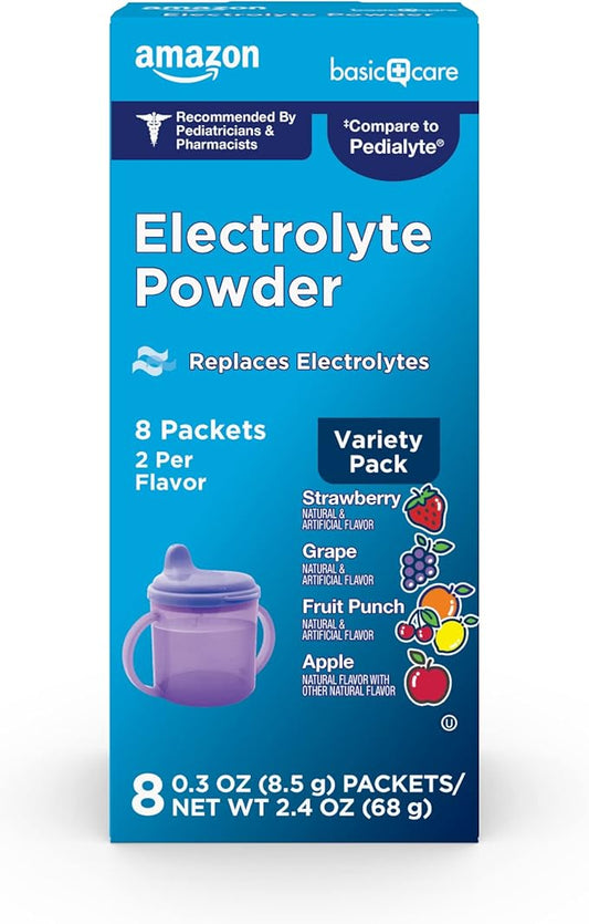 Amazon Basic Care Electrolyte Powder Variety Pack, Fruit Punch, Strawberry by AmazonBasicCare